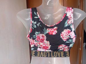 Floral Print Sports Bra Crop Top