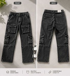 Men's Black Cargo Jeans