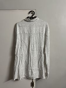 White Polka Dot Long Sleeve Shirt