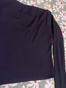 Simple Navy Long Sleeve Top