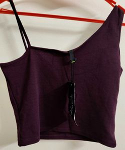 Stylish One-Shoulder Ring Detail Top