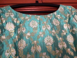 Elegant Teal Brocade Kurta