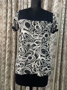 Monochrome Swirl Print Top