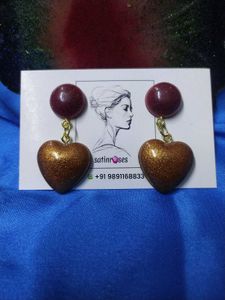 Sparkly Heart Dangle Earrings