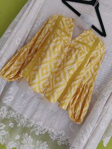 Boho Chic Yellow Printed Blouse