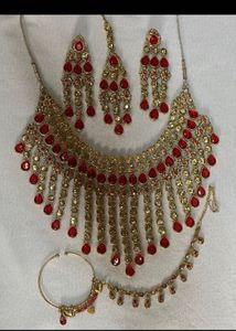 Gorgeous Red & Gold Jewelry Set