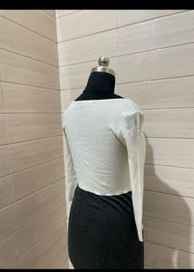 MANGO Chic Two-Tone Mini Dress