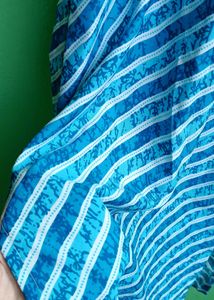 Blue Striped Sleeveless Kurta