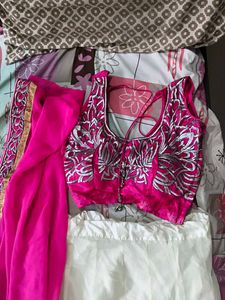 Pink Embroidered Lehenga Choli Size S to