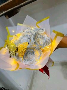 Sparkling Rose Bouquet with Butterfly &amp; Lights