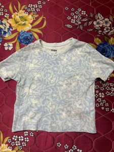 Light Blue Floral Print crop top