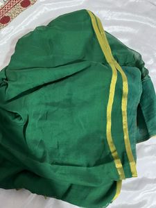 Elegant Emerald Green Silk Saree