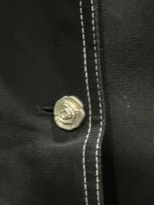 Chic Black Blazer style shirt with White Stitching