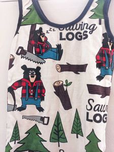 Cute Bear Graphic Spaghetti for girls Size 24