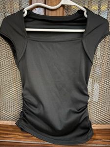 short sleeved black top