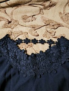 Black Lace Trim Top( new)