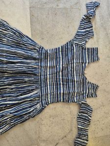 Striped Cold Shoulder Casual Dress