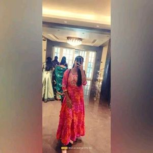 pink &amp; Orange Printed Kurta