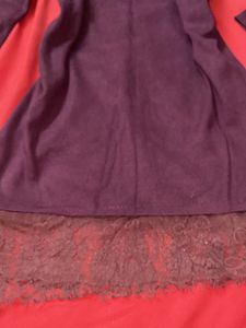 Wine Winter One Piece With Side Slit 🥰