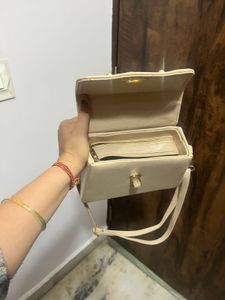 Chic Cream Structured Handbag