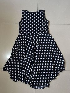 Chic Polka Dot High-Low Dress