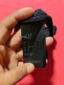 H&amp;M Black Ribbed Bikini Bottom – Size XS