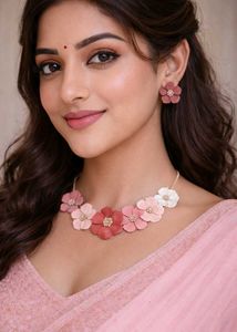 Floral Statement Necklace & Earring Set