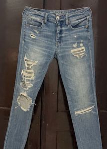 AE Ripped Light Wash Jeans