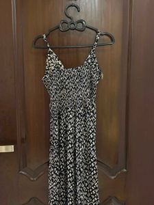cute black and white pattern female dress