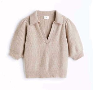 H&m Beige Collared Knit Sweater