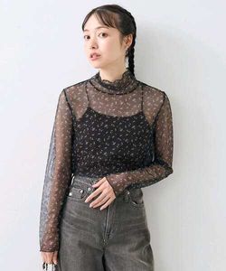 ⚡️Sheer Floral Mock Neck Top⚡️
