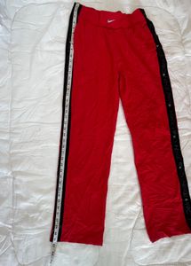 Nike Red Snap Button Track Pants