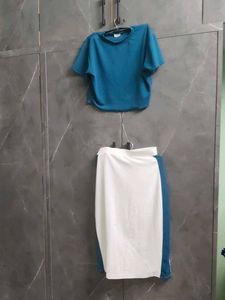 Stylish Blue & White Co-ord Set