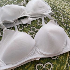 Comfortable White Bras (Set of 2)