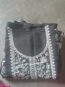 Embroidered Black Kurta