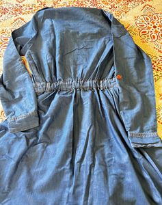 Denim Shirt Dress with Pockets