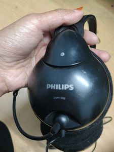 Black Wired Headphones mic philips