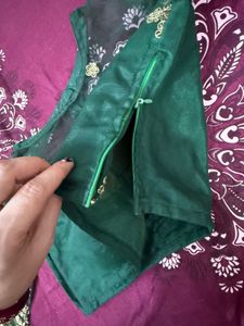 Green Embellished Blouse