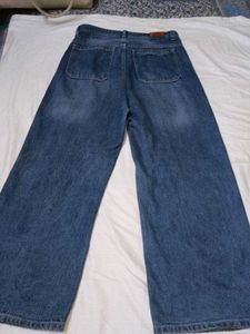 Stylish Wide Leg Blue Jeans