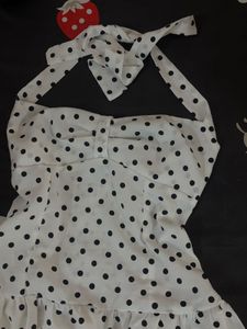 Cute Polka Dot Ruffle Halter Top