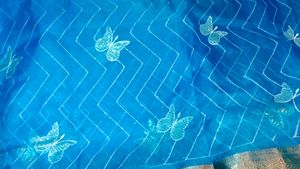Blue Butterfly Saree