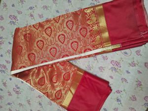 Elegant Red &amp; Cream Silk Sarees ( Combo )