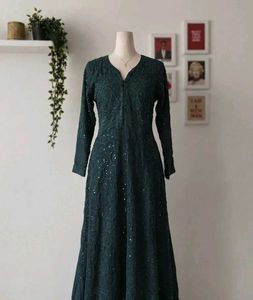 ✨🖤Black Embroidered Anarkali dress👸🏻