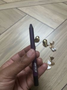 MAC Lipstick, eyeliner and earrings