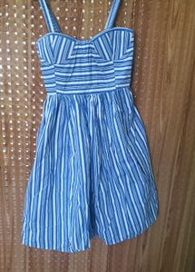 Blue and White Striped Sundress with padded cups