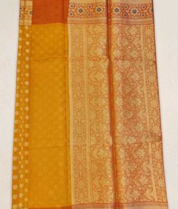 Banarasi Silk Saree With Zari Patterns | orange