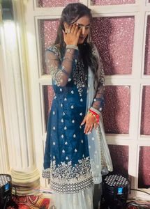 Elegant Blue Embroidered Kurta Set