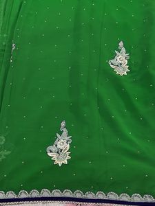 Vibrant Green Embellished Saree