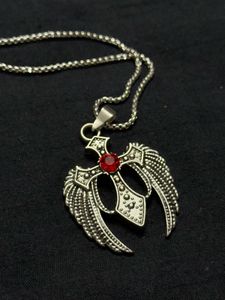 Gothic Cross Wing Pendant Necklace