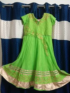 Green Embroidered Ethnic Gown